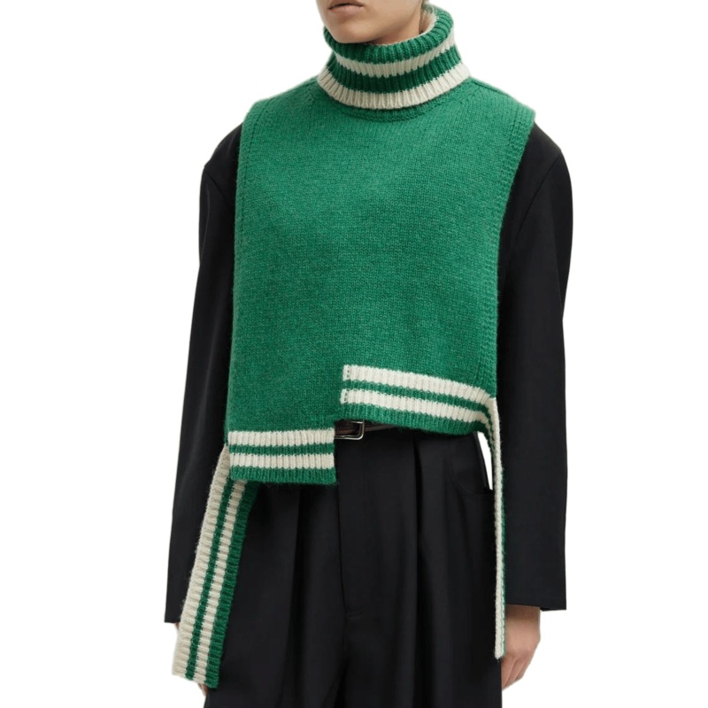 Womens Green Striped Turtleneck Dicky Sweater for Trendy Looks – Women Dicky Sweater and Green Striped Sweater price