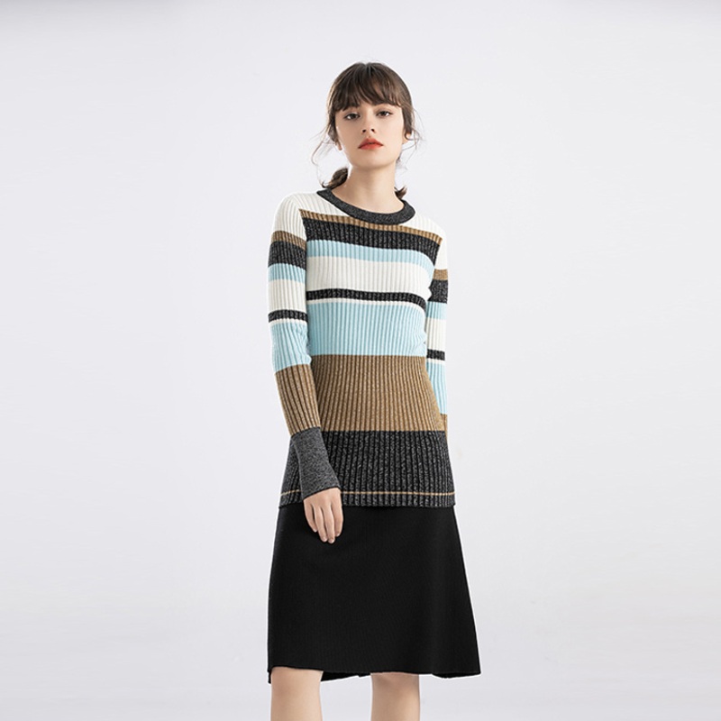 Color Contrast 2025 Hot Sale Womens Long Sleeve Sweater Fit Autumn Jumper – Loose Sweater and Pullover Sweater price