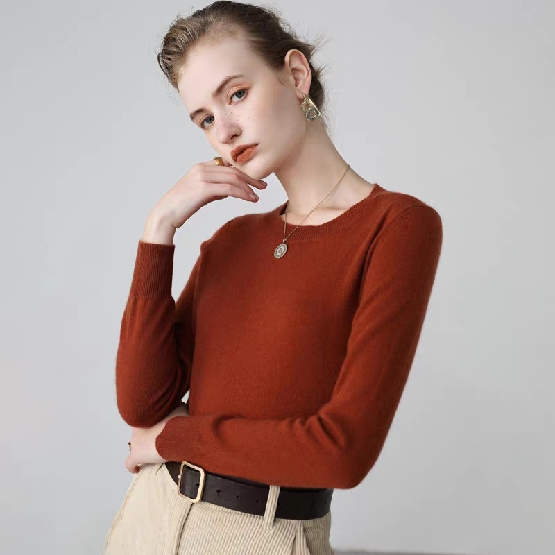 Hot Sale Pure Cashmere Knitted Women S Basic Style Pullover Crew Neck Sweater – Women Sweater and Turtleneck Women Sweater price