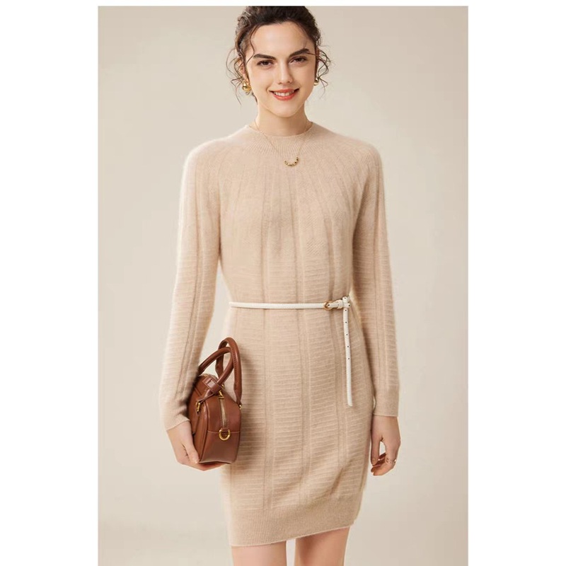 Ladies Elegant Slim Fitting Dress with Single Breasted Knit Sweater Package Hip Dress for Women – Women Sweater Dress and Turtleneck Women Sweater Dress price
