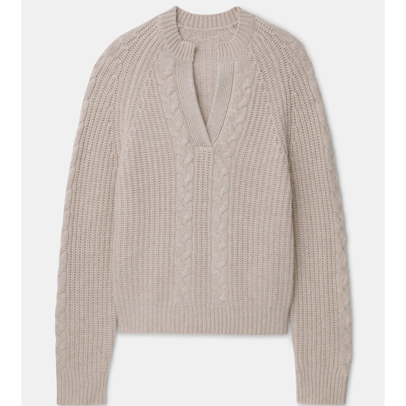 Merino-Wool Cashmere Blend Cable-Knit & Full Cardigan Knit Split-Neck Womans Pullover Sweater – Sweater and Cashmere price