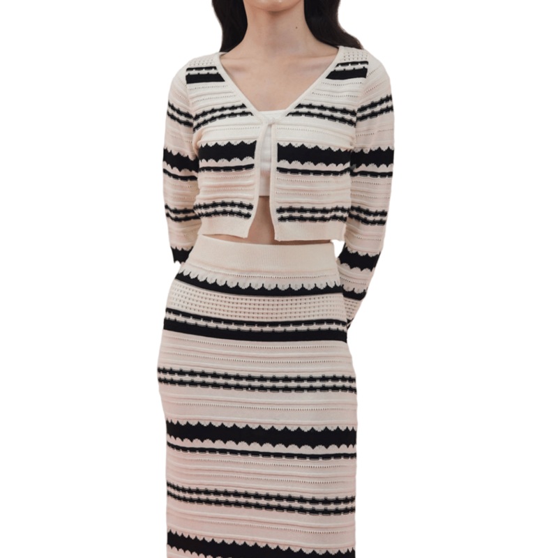 Stylish Stripe Knit Womens Sweater Cardigan and Dress Set – Knit Sweater Sets and Women Cardigan and Dress price