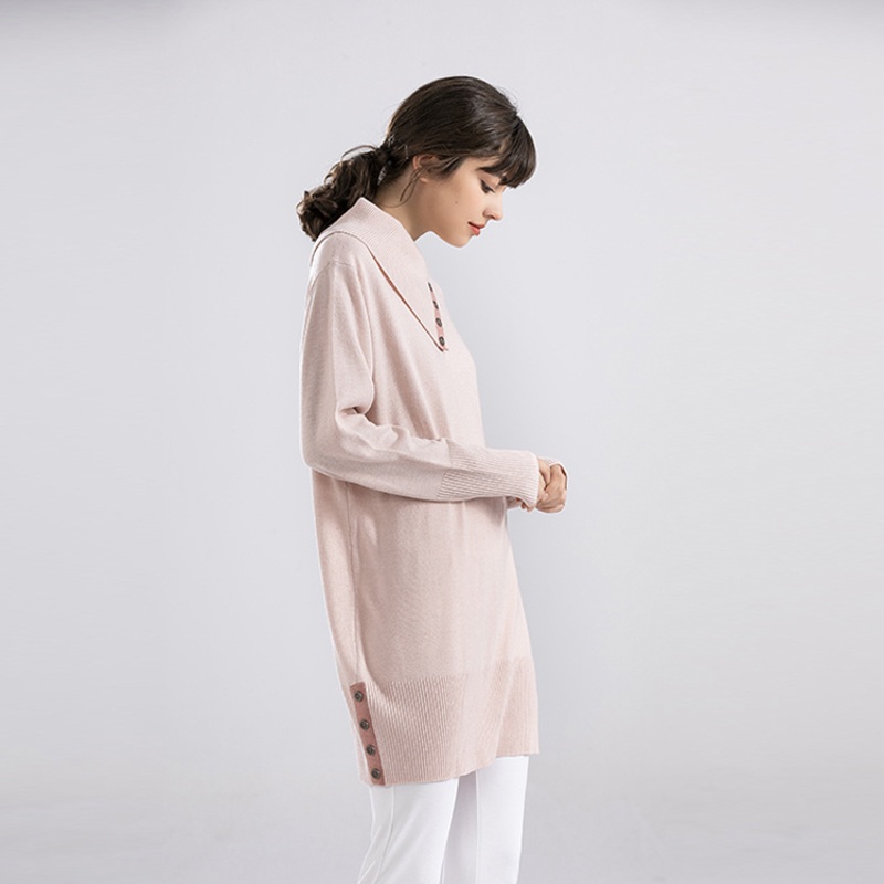 Stylish Womens MID-Length Loose Pullover Sweater Durable Yarn Dye – Stylish Dye and MID-Length Dye price