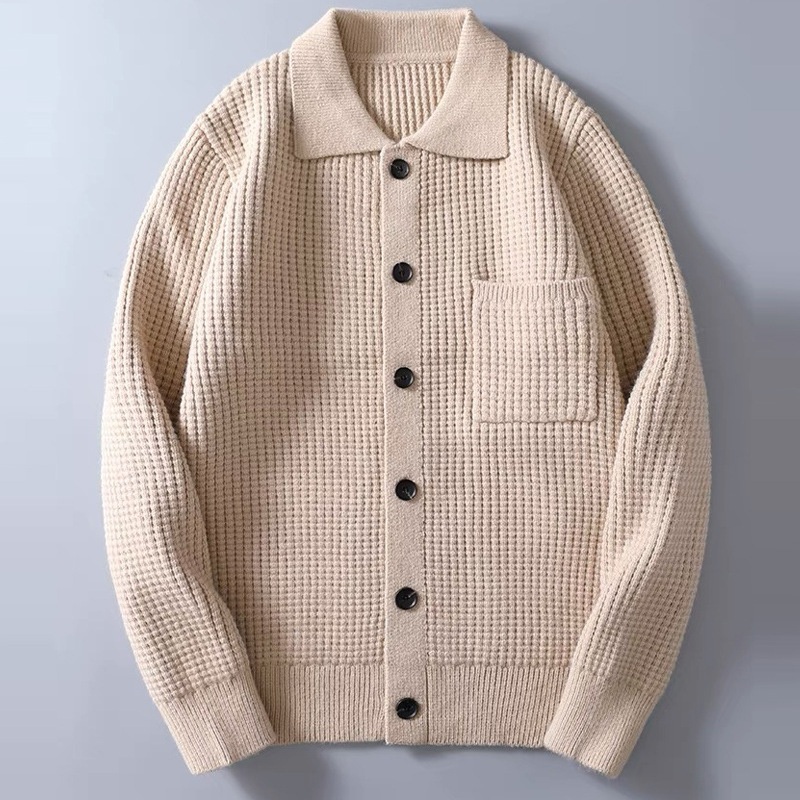 Wholesale Fashionable Lapel Neck Cotton Knitwear Winter Cardigan Sweater Mens – Mens Lapel Jacket Cardigan and Mens Sweater price