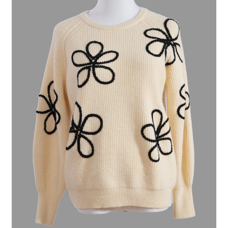 Womens Winter Warm Clothing Embroideried Light Yellow Pullover Sweater – Pullover Sweater and Womens Sweater price