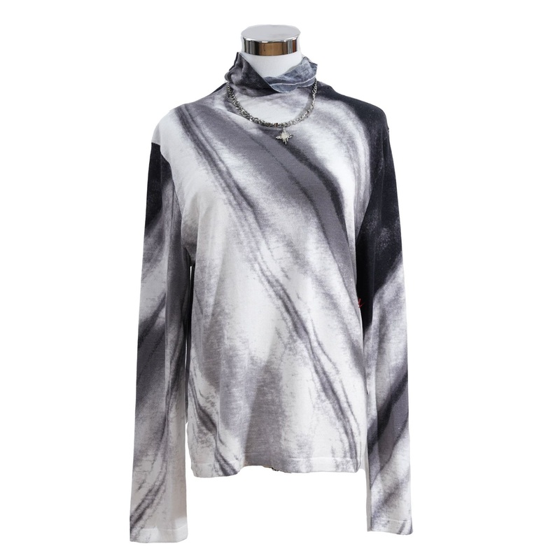 All Size Available (Cotton Viscose Blend) Womens Grey Tie-Dye Lightweight Turtleneck Tight Knitwear Top – Turtleneck Top and Tie-Dye Top price