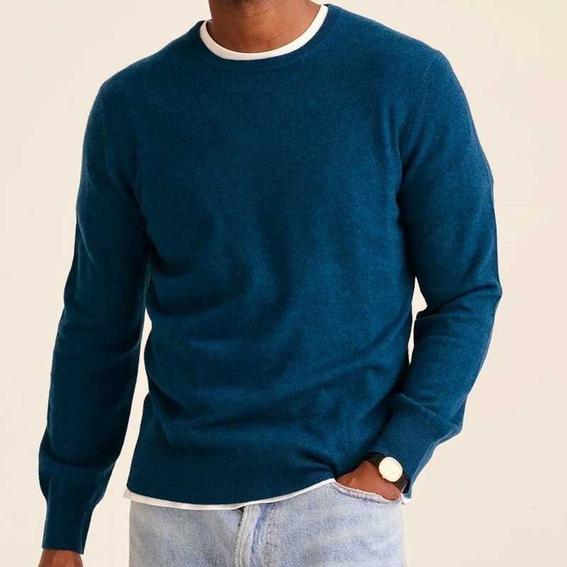 Autumn Winter Mens Crew-Neck Different Blue-Shade Cashmere Jumper Sweater – Sweater and Cashmere price