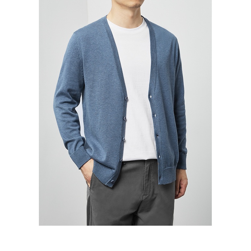 Custom Spring Autumn Single-Breasted Men V-Neck Knitted Sweater Cardigan – Custom Cardigan Men and Knitted Sweater Men price