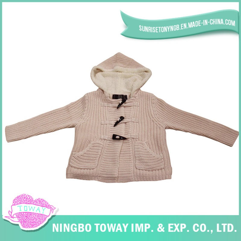 Horn Button Warm Fleece Lining White Kids Knitted Cardigan – Knitted Cardigan and Kids Knitted Cardigan price