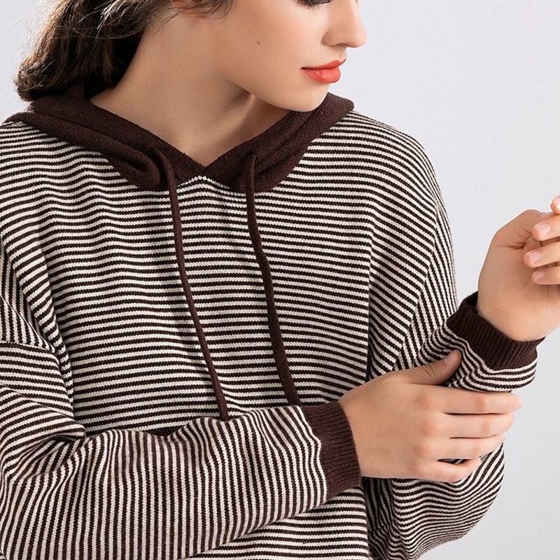 Long Sleeve Loose Leisure Contrast Color Leisure 2025 New Fashion Women Sweater – Loose Sweater and Pullover Sweater price