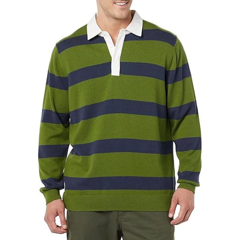 Men Striped Casual Knitted Sweater Men Rugby Sweater – Men Sweater and Casual Pullover Sweater price