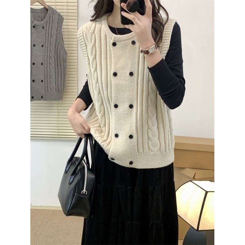 Nnr Knitted Cute Embroidery O Neck Women Vest with Low Pilling Sweater – Sweater and Women Sweater price