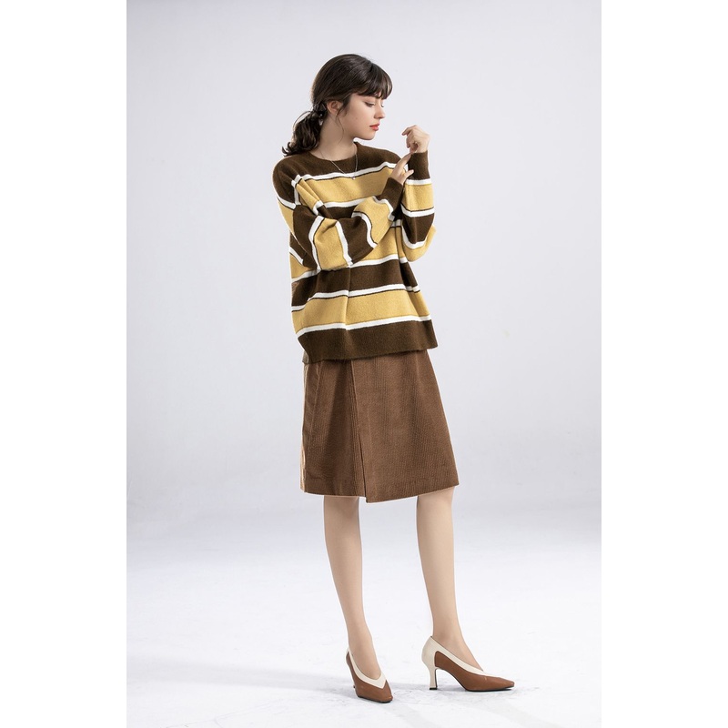 Striped Long Sleeve Casual Sweater – Loose Fit Pullover Durable Yarn Dye – Durable Yarn Dye and Loose Fit Dye price