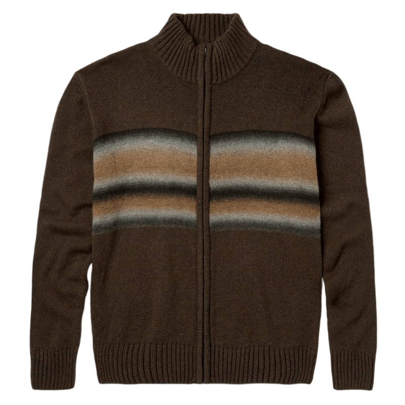 Stylish Brown Zipper Cardigan Sweater for Men with Trendy Stripes – Stylish Sweater and Brown Sweater price