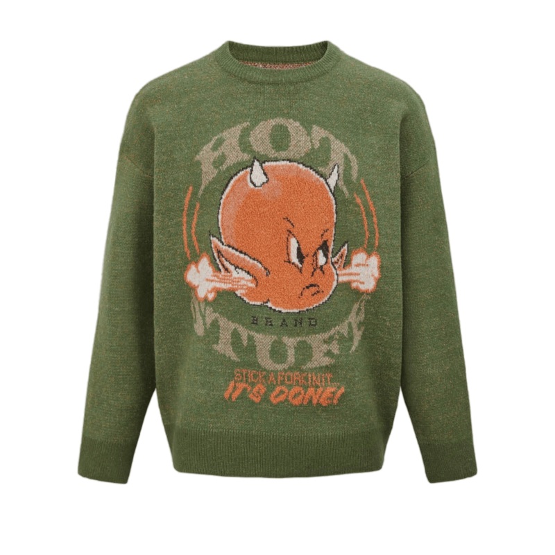 Unique Green Mens Sweater with Playful Jacquard Design – Jacquard Men Sweater and Playful Jacquard Sweater price