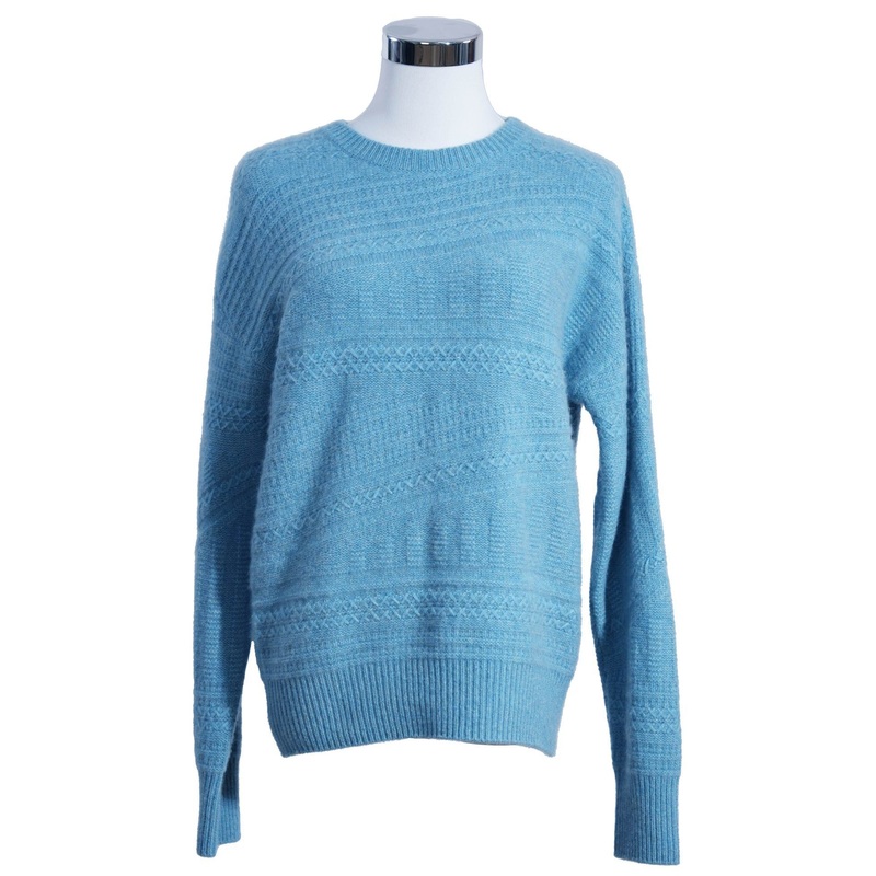 Womens Light Blue Pure Cashmere Knit Sweater Warm Winter Top 360g Lightweight – Pullover Sweater and Womens Sweater price