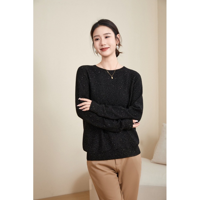 Womens Round Neck / High Neck Pullover Lightweight Sweater – 91% Wool 9% Lurex – Wool Sweater and Womens Sweater price