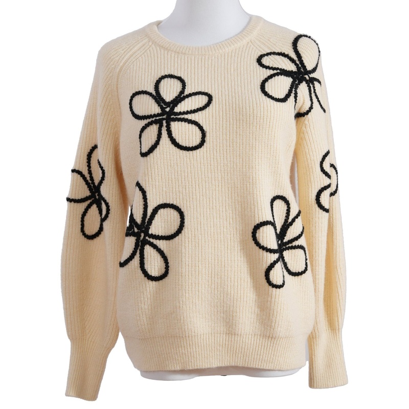 Womens Winter Clothing Cream Color Floral Pattern Pullover Jumper Sweater – 395g – Pullover Sweater and Womens Sweater price