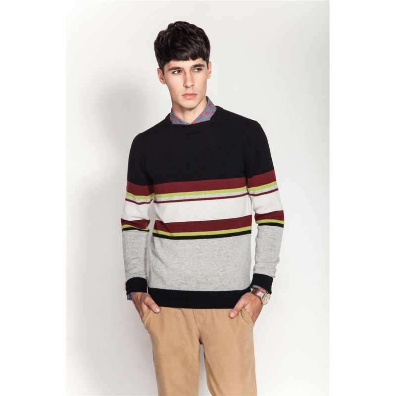100%Cashmere Winter Stiped Knitting Men Jumper Sweater – Sweater and Men Sweater price