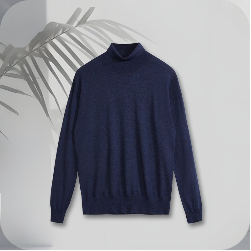 2024 Autumn Winter Mens Fashionable Soft Knitted Sweater Wholesale Hot Sale Semi-High Collar Solid Color for Outdoor Use ODM – Clothing and Sweater price