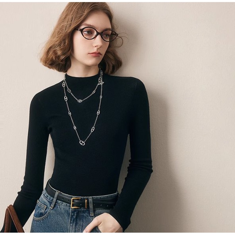 2025 Spring Autumn Crew Neck Long Sleeve Plain Women Basic Sweater – Ladies Sweaters and Ladies Basic Sweater price