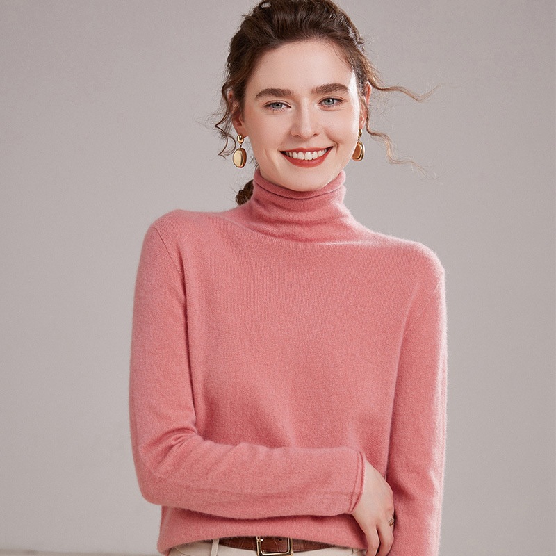 Autumn and Winter New Cashmere High Neck Knit Elegant Loose Sweater for Women – Everyday Clothing and Ladys Garments price