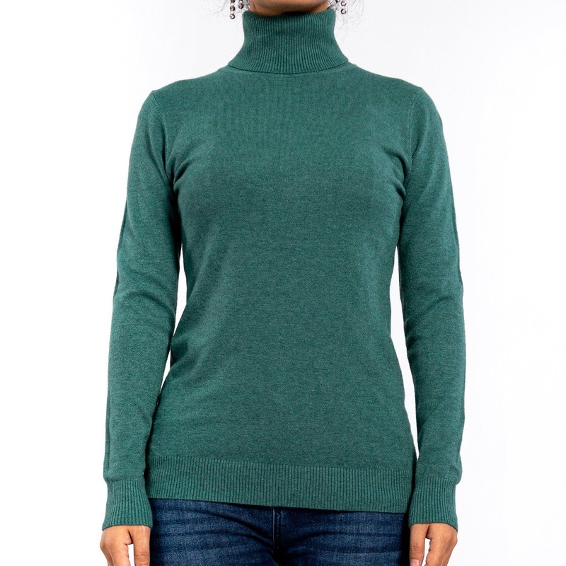 Autumn High Collar Slim Long Sleeve Pullover Knit Tops Green Sweaters for Women – Casual Sweater and Ladies Sweater price