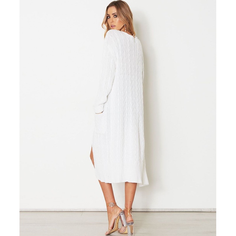 Autumn Winter Women Fashion Puff Sleeves Casual Bandage Knitted Knitwear Sweater Cardigan Coat – Decor and Fashion price