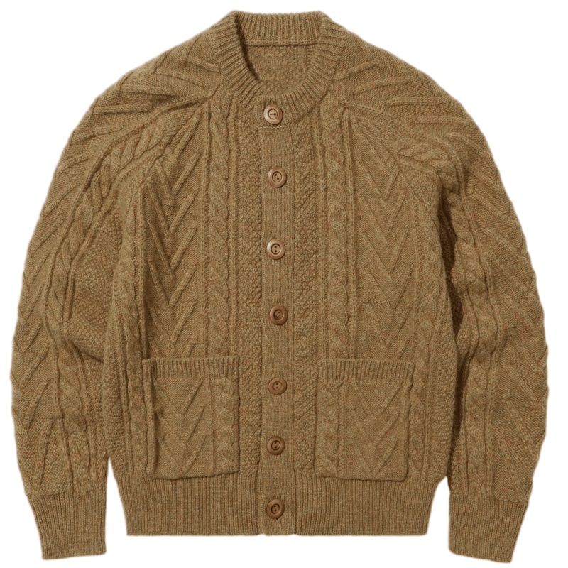 Classic Ginger Cable Knit Crew Neck Cardigan Sweater for Men – Cardigan Men Sweater and Cable Knit Cardigan Sweater price