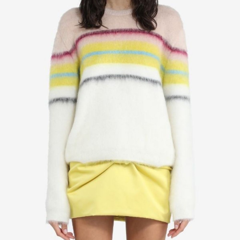 Cozy Soft Striped Mohair Pullover Sweater for Women – Soft Sweater and Striped Mohair Sweater price