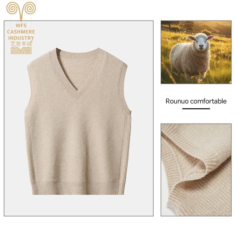 Custom Ladies Sweater Short Sleeveless Knitwear Fitted Wool Top Girl Knitted Pullover Short Sweater Vest Sweater – Sweater and 100% Cashmere price