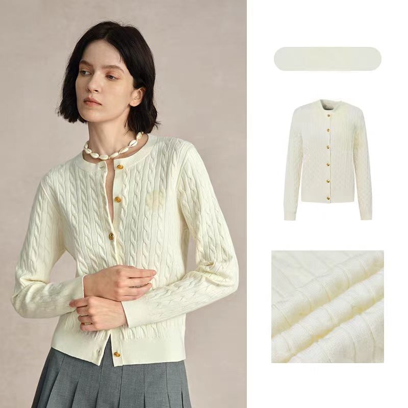 Ladies Woman Fall Autumn Winter Clothes Casual Cable Knit Crew Neck Long Sleeve Bolero Tops Sweater Cardigan – Women Cable Cardigan Sweater and Round Neck Cardigan Sweater price