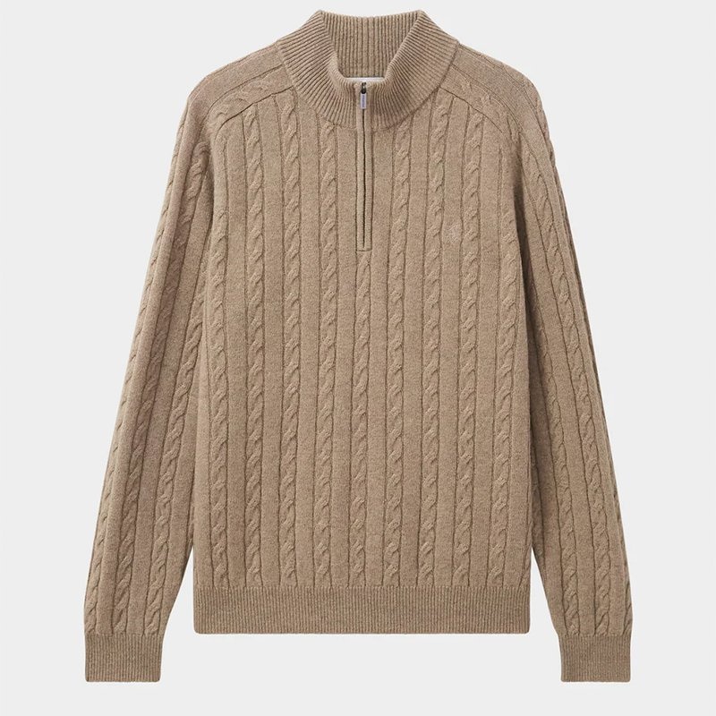 Mens Pullover Sweater Cable Knit V Neck Half-Zip Chunky Pullover Sweater – Chunky Pullover Sweater and V Neck Half-Zip Pullover price