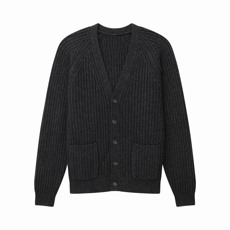 Merino-Wool & Cashmere Button Front Fisherman Rib Raglan-Sleeve Rib Jumper Sweater Cardigan – Sweater and Cardigan price|M or L