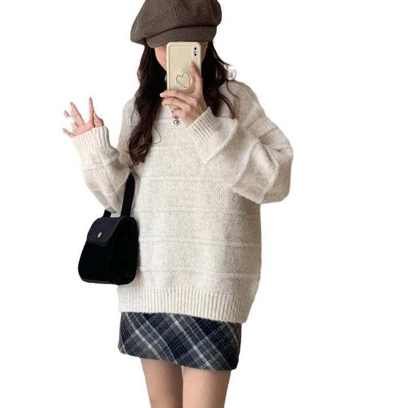 Nnr Winter Women Long Sleeve O Neck Solid Color Knitted Ladies Jumper Sweater – Sweater and Women Sweater price