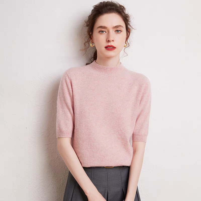 Women S Short Sleeve Soft Warm Cashmere Pullover Women Sweater – Women Sweater Short Sleeve and Turtleneck Women Sweater price