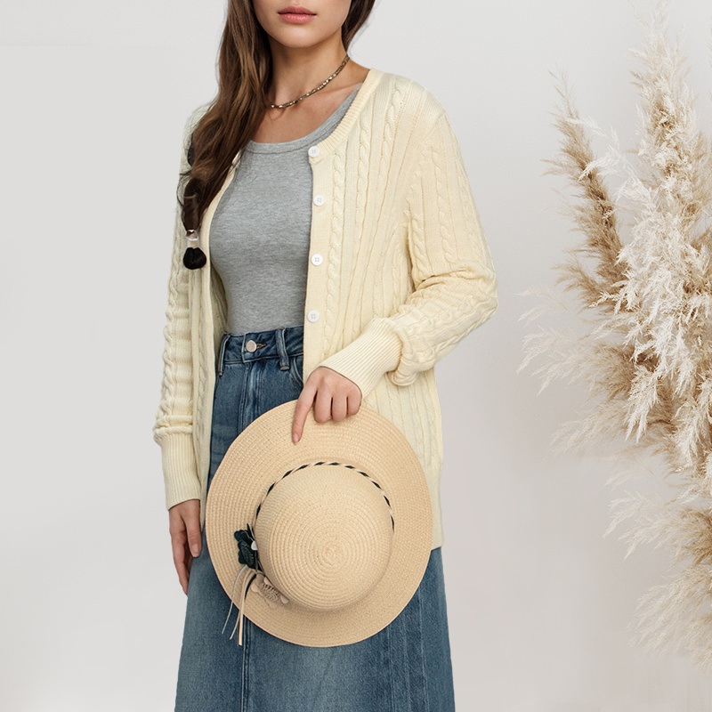 Women Solid Cardigan Sweaters Button Sweater in Bulk – Women Sweater and Bamboo Sweater price