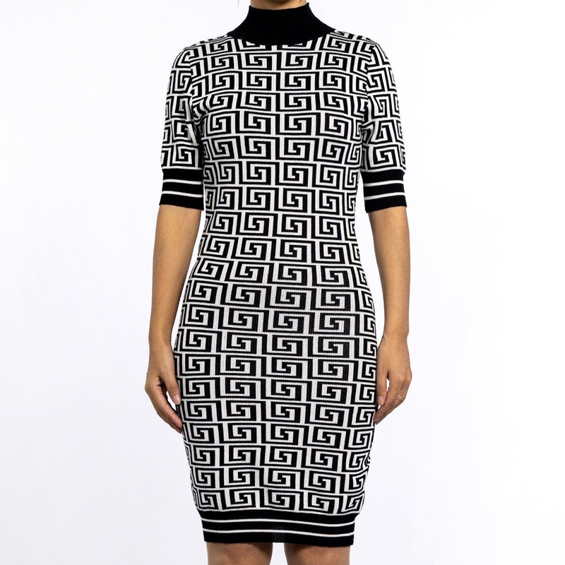 Womens Knitted Jacquard Short Sleeved Sweater Dress Summer Wrap Dress – Knit Dress and Evening Dress price