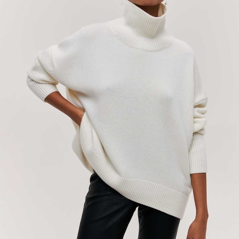 Womens Stylish Multi-Color Knit Sweater with High Collar, Multi-Color Classic Style Knitting Sweater, No MOQ – Stylish Knitting Top and Multi-Color Knitting Apparel price