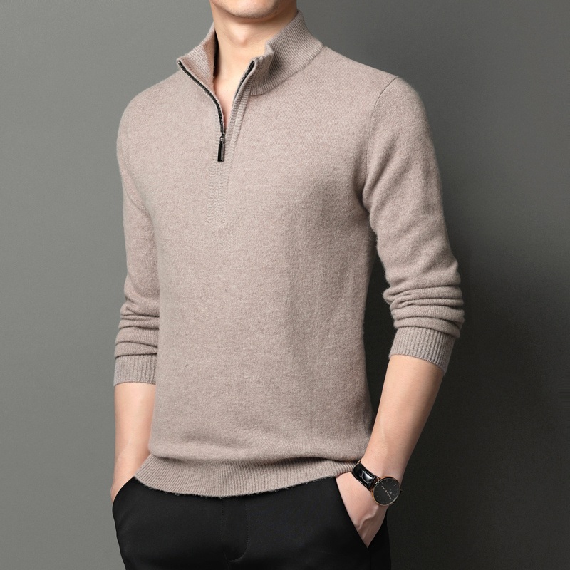 Clothing Factory 2025 Winter New Fashion Men S Business Zip Wool Sweaters Keep Warm Clothes Custom Logo Knitting Sweaters for Men – Sweater and Men S Sweater price|Shanghai, China