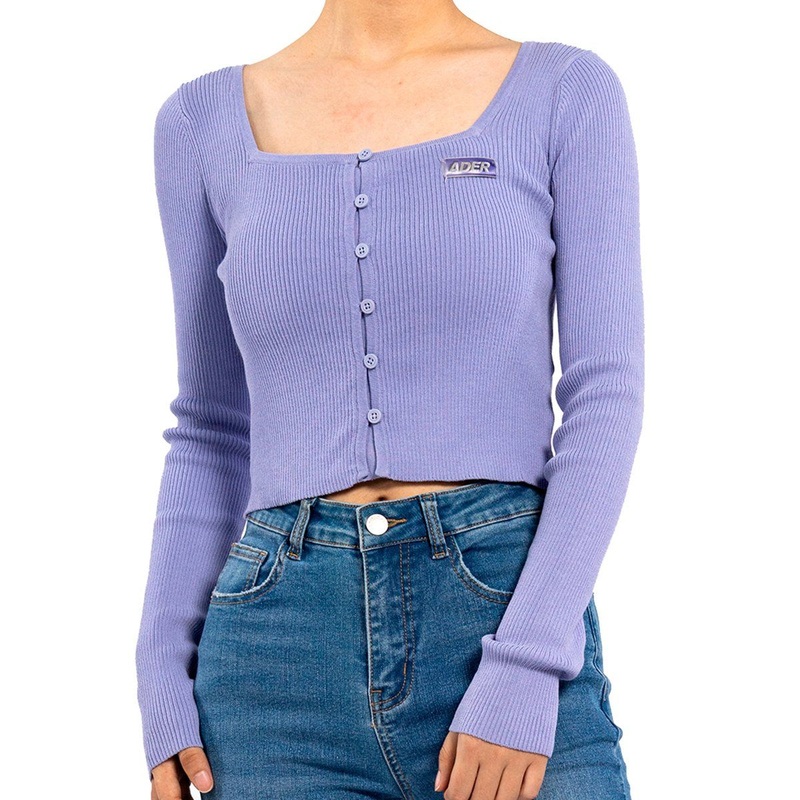 Custom Logo Purple Square Neck Summer Bottom Slim Women Crop Sweater – Knit Top and Summer Sweater price