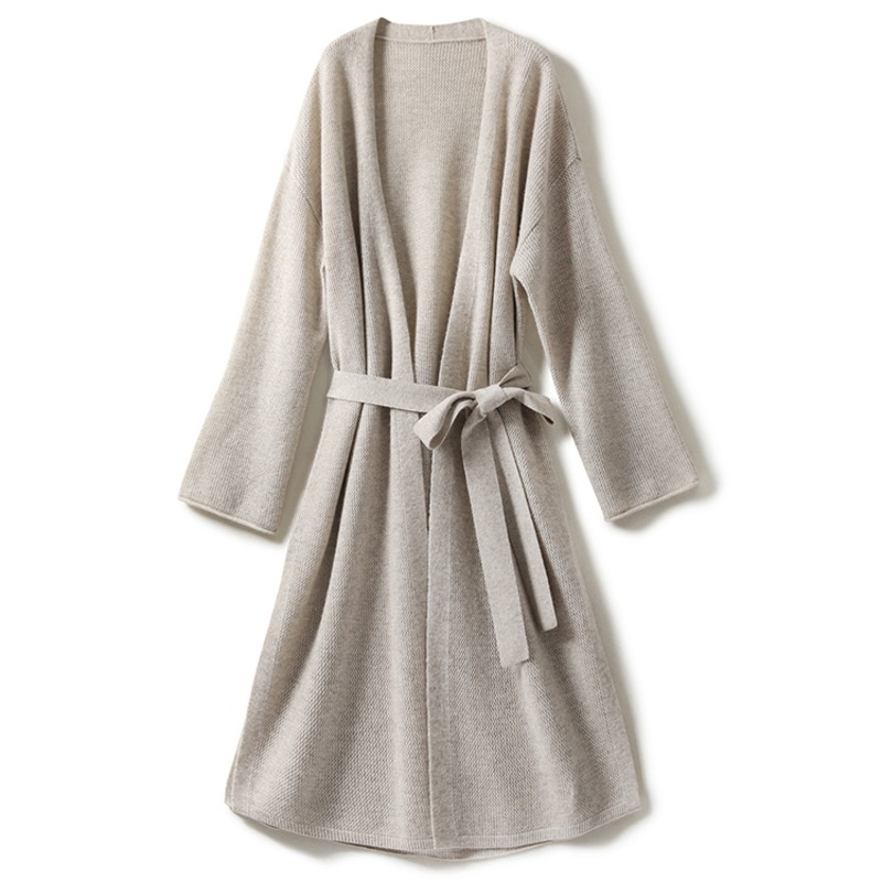 Factory Custom Luxury Long Coat Womens Cozy Soft Knitted Cashmere SPA Robes – Cashmere SPA Robes and Factory Custom Luxury Long Coat price