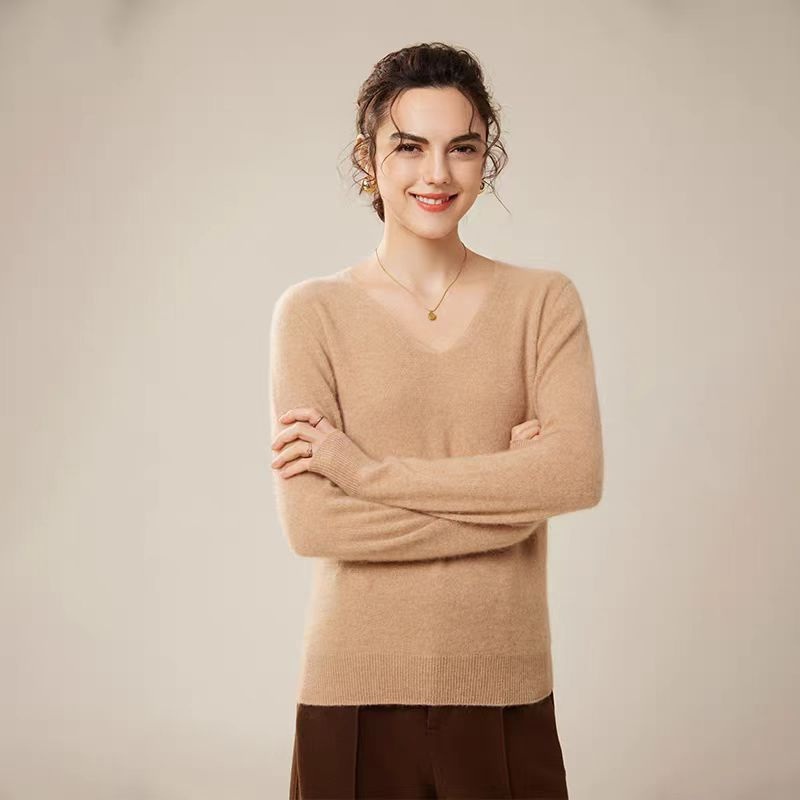 Hot Sale V Neck Wool Leisure Daily Wear Pullover Sweater Jumper for Women – Women Sweater and Turtleneck Women Sweater price
