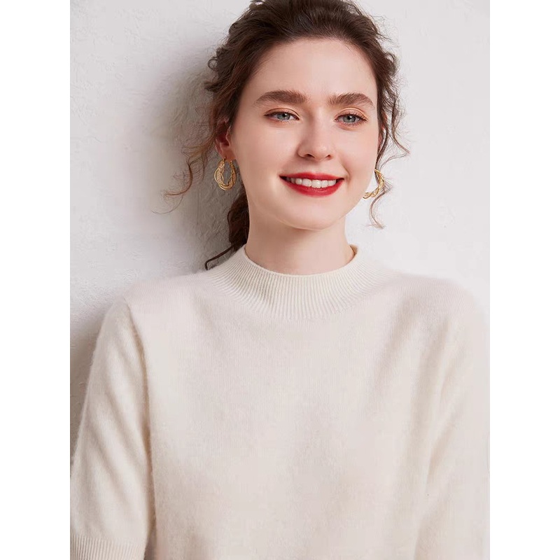 Jersey Knit Sweater Short Sleeve with a Kosher Neckline and Ribbed Trims – Women Sweater Short Sleeve and Turtleneck Women Sweater price