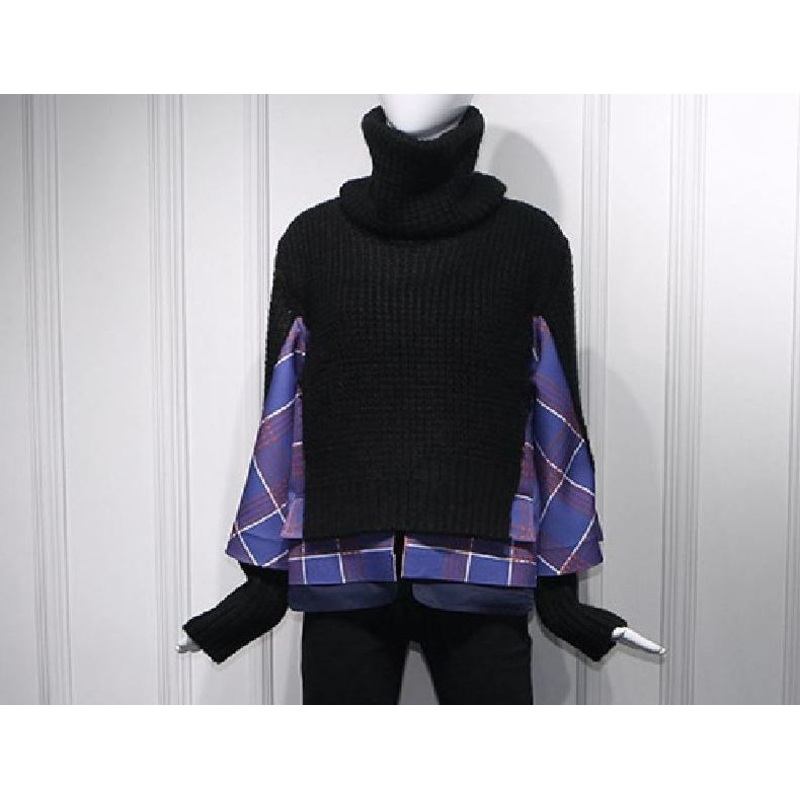 Knitting Woven Combine Fashion Clothes Womens Coat – Sweater and Knitwear price
