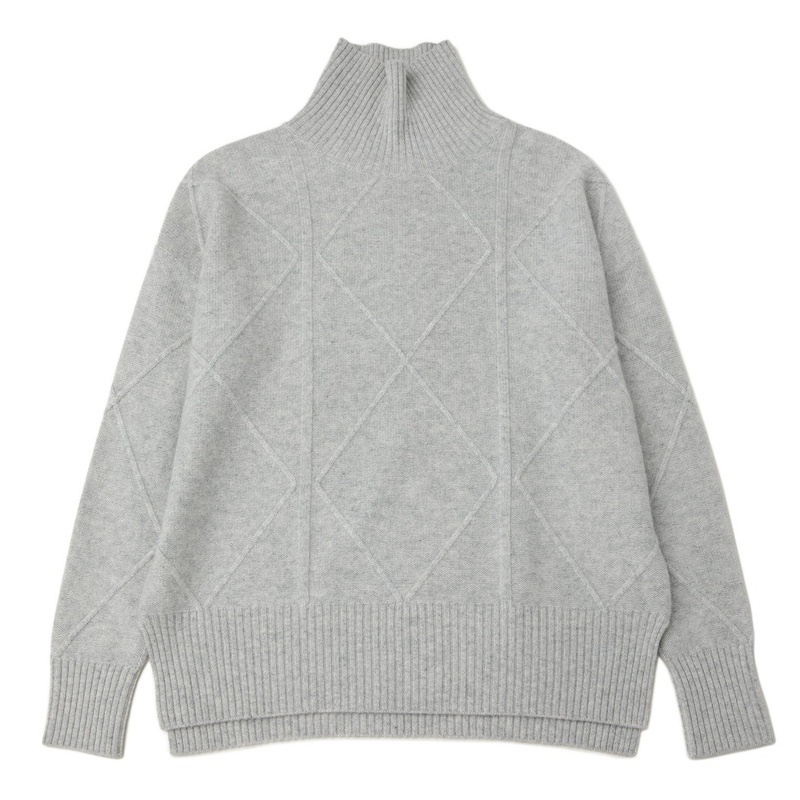 Pure 100% Cashmere Sweater Women Diamond Gride Pullover T Neck Split Hem Soft Knitwear – Knitwear and Cashmere Sweater price