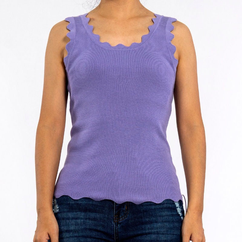 Summer Knitted Round Neck Wave Lace Section Outside Wear Sleeveless Sweater Tank Top for Women – Crop Top and Sweater Vest price