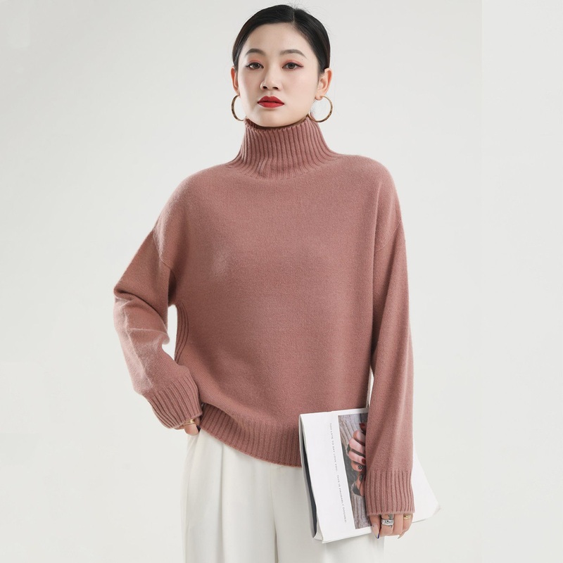 Women Fashion Merino Wool Cashmere Blends Rib Turtleneck Pullover Sweater – Sweater and Women Sweater price