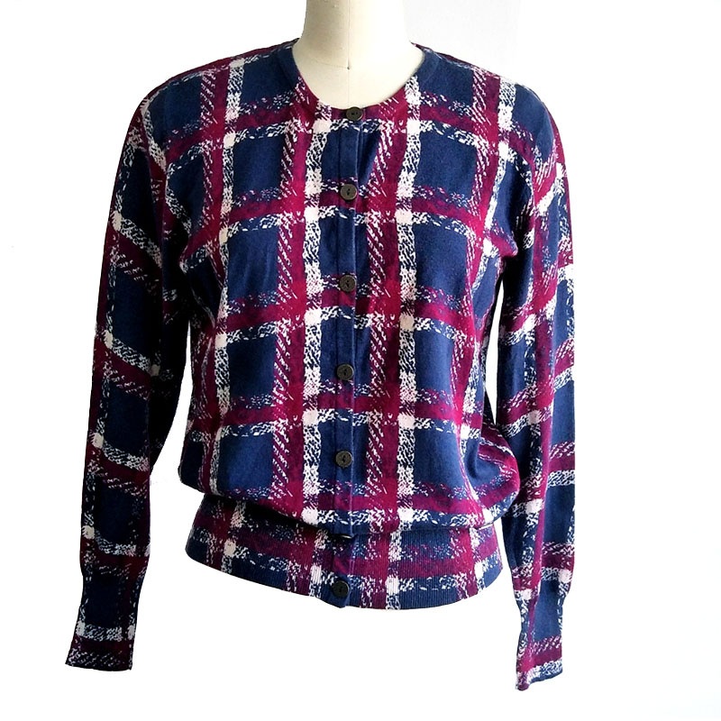 Women S Checked Digital Printing Cardigan Long Sleeve Sweater – Sweater and Ladies Sweater price