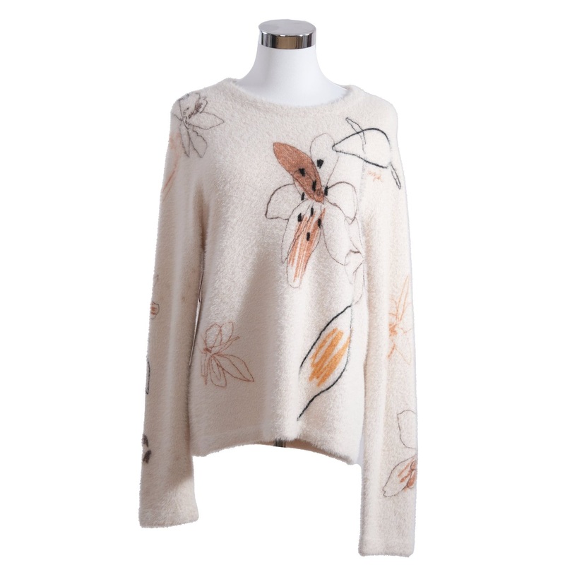 Womens Fall/Winter Elegant Embroidered Cotton-Blend Sweater – Pullover Sweater and Womens Sweater price